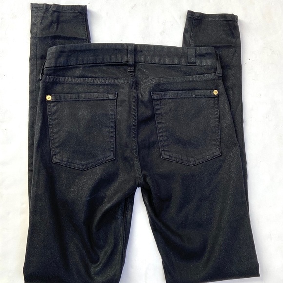 7 For All Mankind Black Coated Jeans - Picture 6 of 10